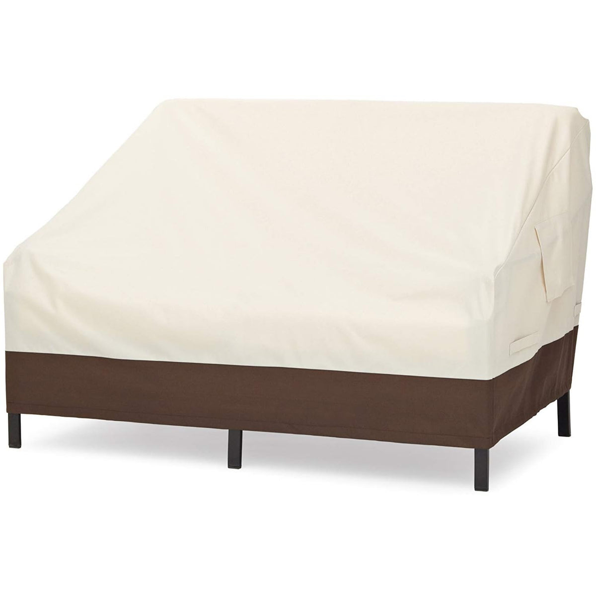 Amazon Basics 3-Seater Outdoor Couch and Patio Furniture Cover, Waterproof Lounge Sofa Cover, UV Resistant, Click-Close Straps, 78" x 38" x 29", Beige/Tan