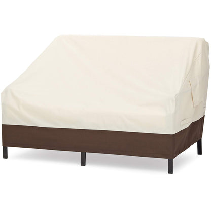 Amazon Basics 3-Seater Outdoor Couch and Patio Furniture Cover, Waterproof Lounge Sofa Cover, UV Resistant, Click-Close Straps, 78" x 38" x 29", Beige/Tan