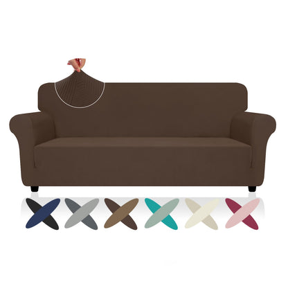 ZNSAYOTX Super Stretch Couch Cover (72"-92") Universal Sofa Covers with Elastic Bottom, Dog Cat Pets Friendly Washable Furniture Protector Fitted Sofa Slipcovers Stay in Place (Dark Grey, Sofa)