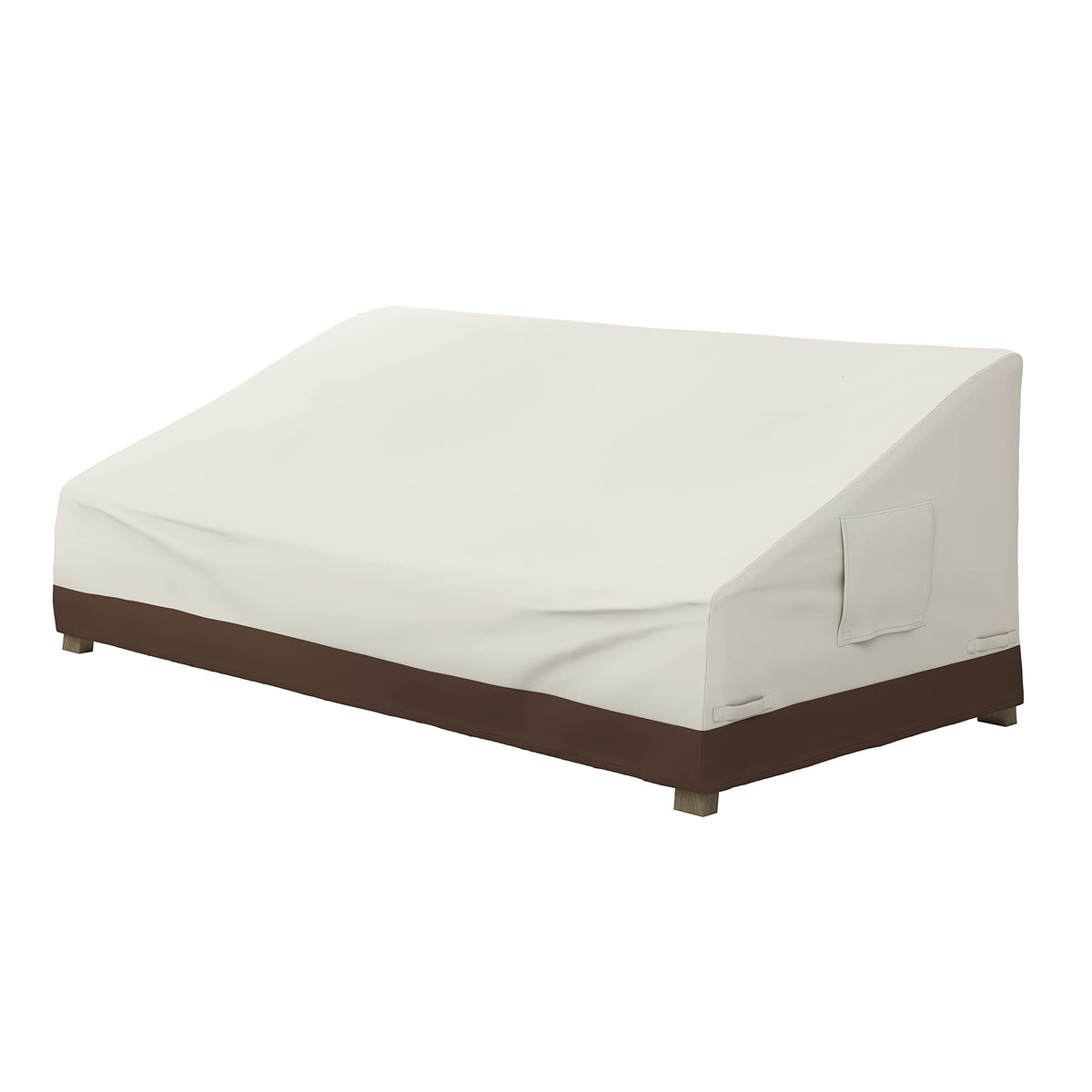Amazon Basics 3-Seater Outdoor Couch and Patio Furniture Cover, Waterproof Lounge Sofa Cover, UV Resistant, Click-Close Straps, 78" x 38" x 29", Beige/Tan