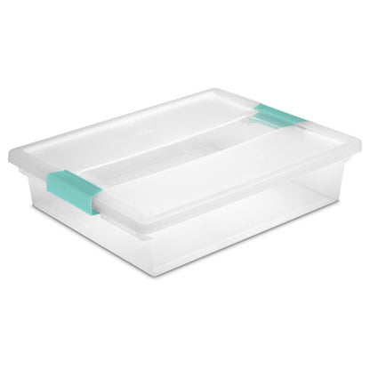 Sterilite Clip Box, Stackable Clear Plastic Bins- Large, 6-Pack