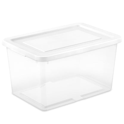 Sterilite Storage Box Stackable Tote, White, 12 Quart, 12 Pack