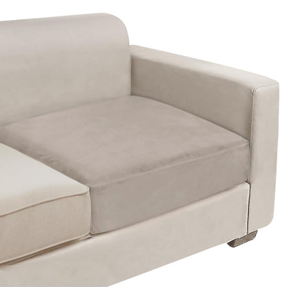 NAISI Sectional Couch Cover 4 Pieces Velvet Separate Couch Cushion Covers L Shape Soft Stretch Sofa Slipcovers with 2pcs Pillowcases for Left/Right Chaise Sectional Couch(3 Seater+1 Chaise,Dark Grey)