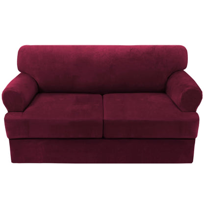 H.VERSAILTEX Sofa Cover 4 Piece T Cushion Sofa Slipcovers Couch Cover Furniture Protector Stretch T Cushion Sofa Covers for 3 Cushion Couch with 3 Individual T Cushion Covers, Ivory
