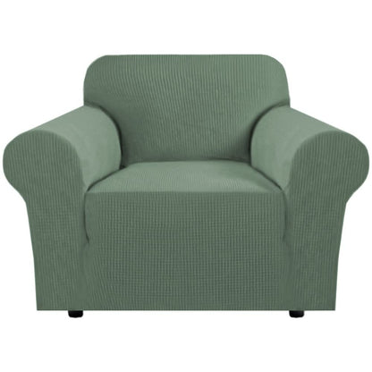 H.VERSAILTEX Stretch Sofa Covers for 3 Cushion Couch Covers Sofa Slipcovers for Living Room Feature Thick Checked Jacquard Fabric with Elastic Bottom, Sofa Large - Sand