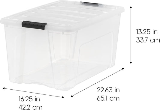 IRIS USA 6-Pack 72 Quart Storage Bins with Lids, Clear