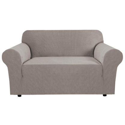 H.VERSAILTEX Stretch Sofa Covers for 3 Cushion Couch Covers Sofa Slipcovers for Living Room Feature Thick Checked Jacquard Fabric with Elastic Bottom, Sofa Large - Sand