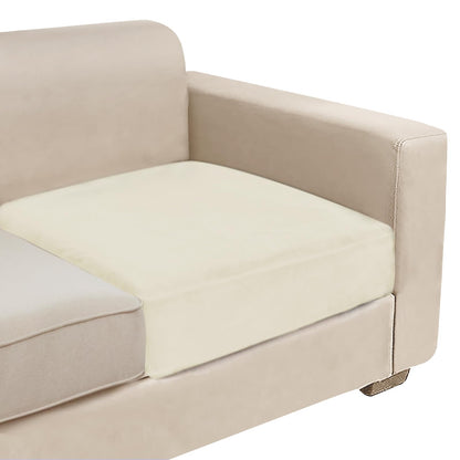 NAISI Sectional Couch Cover 4 Pieces Velvet Separate Couch Cushion Covers L Shape Soft Stretch Sofa Slipcovers with 2pcs Pillowcases for Left/Right Chaise Sectional Couch(3 Seater+1 Chaise,Dark Grey)