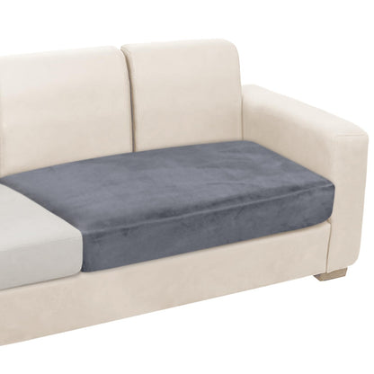 NAISI Sectional Couch Cover 4 Pieces Velvet Separate Couch Cushion Covers L Shape Soft Stretch Sofa Slipcovers with 2pcs Pillowcases for Left/Right Chaise Sectional Couch(3 Seater+1 Chaise,Dark Grey)