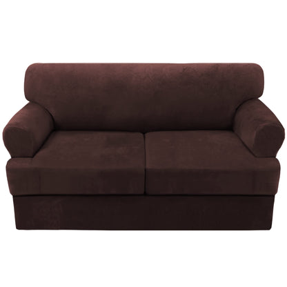 H.VERSAILTEX Sofa Cover 4 Piece T Cushion Sofa Slipcovers Couch Cover Furniture Protector Stretch T Cushion Sofa Covers for 3 Cushion Couch with 3 Individual T Cushion Covers, Ivory