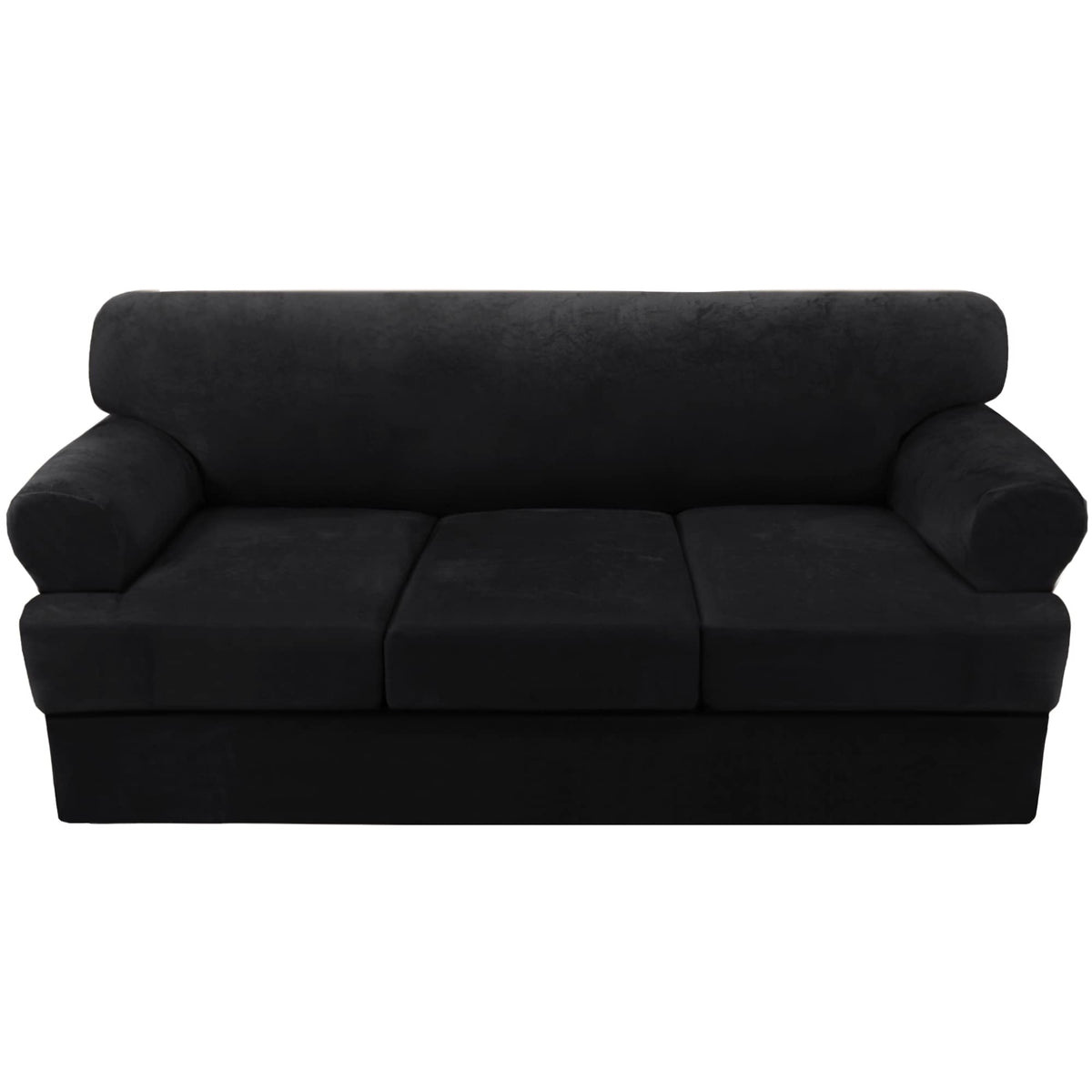 H.VERSAILTEX Sofa Cover 4 Piece T Cushion Sofa Slipcovers Couch Cover Furniture Protector Stretch T Cushion Sofa Covers for 3 Cushion Couch with 3 Individual T Cushion Covers, Ivory