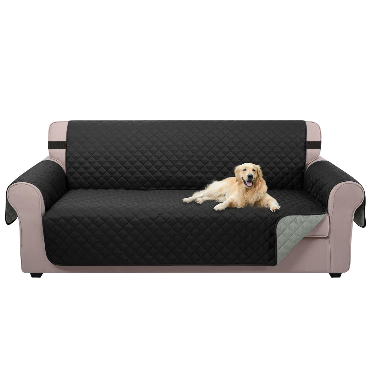 U-NICE HOME Reversible Sofa Cover Couch Cover for Dogs, Coffee/Beige