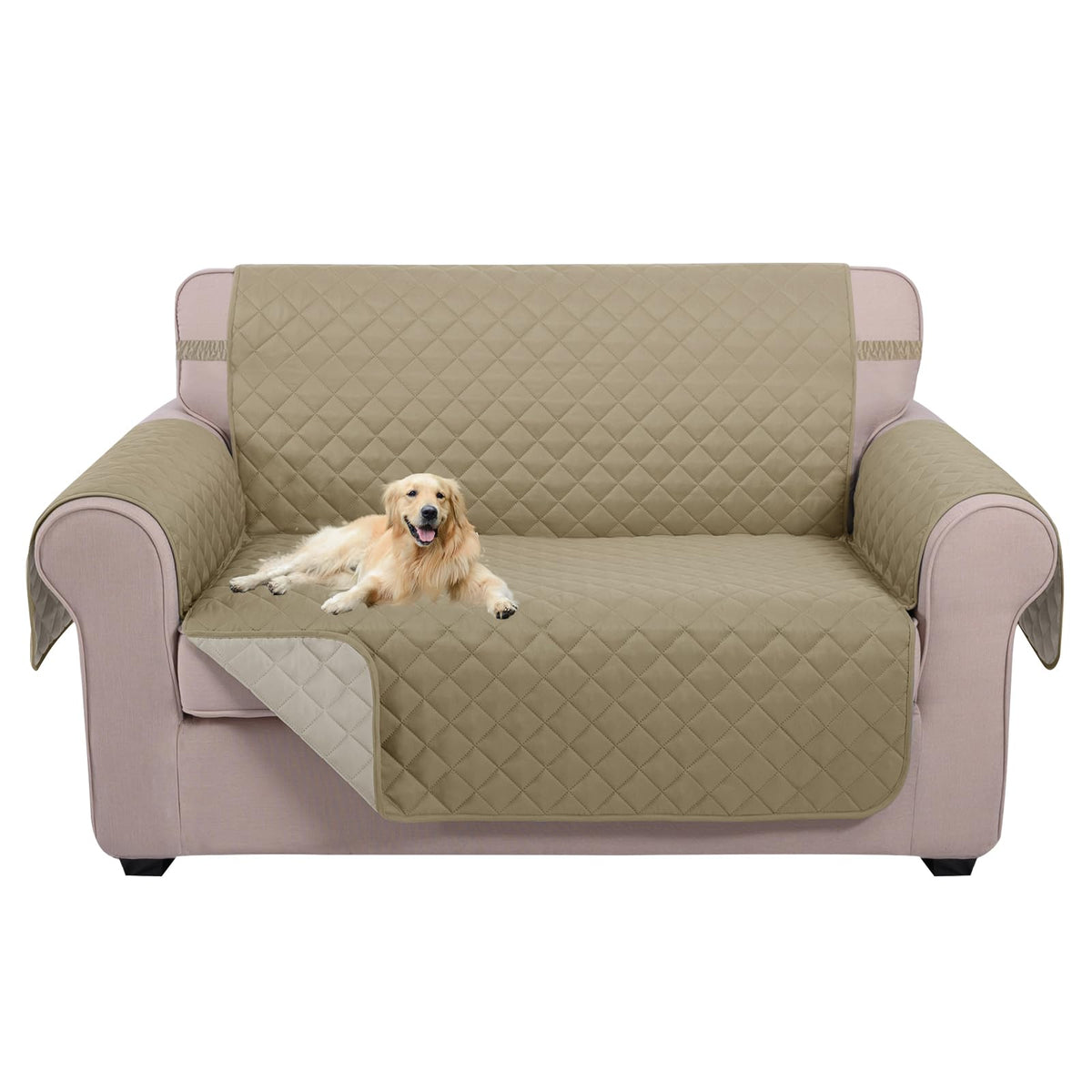 U-NICE HOME Reversible Sofa Cover Couch Cover for Dogs, Coffee/Beige
