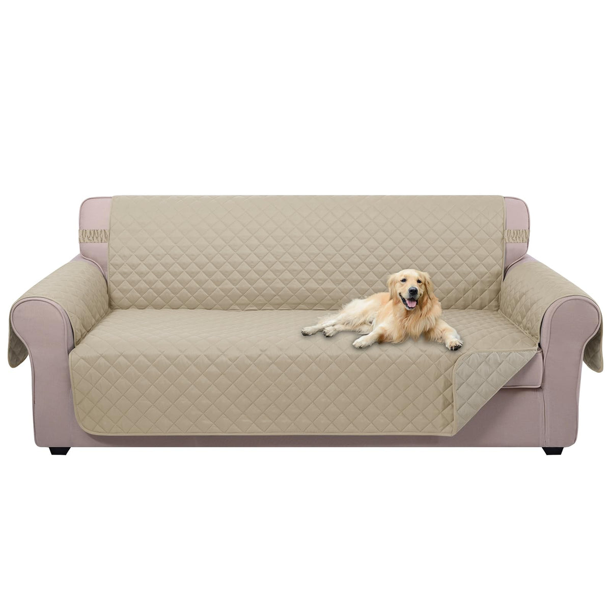 U-NICE HOME Reversible Sofa Cover Couch Cover for Dogs, Coffee/Beige