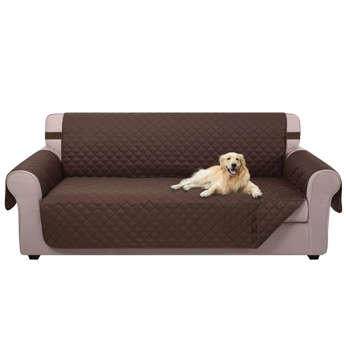 U-NICE HOME Reversible Sofa Cover Couch Cover for Dogs, Coffee/Beige