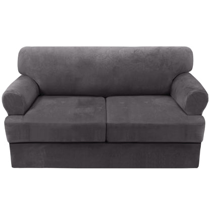 H.VERSAILTEX Sofa Cover 4 Piece T Cushion Sofa Slipcovers Couch Cover Furniture Protector Stretch T Cushion Sofa Covers for 3 Cushion Couch with 3 Individual T Cushion Covers, Ivory