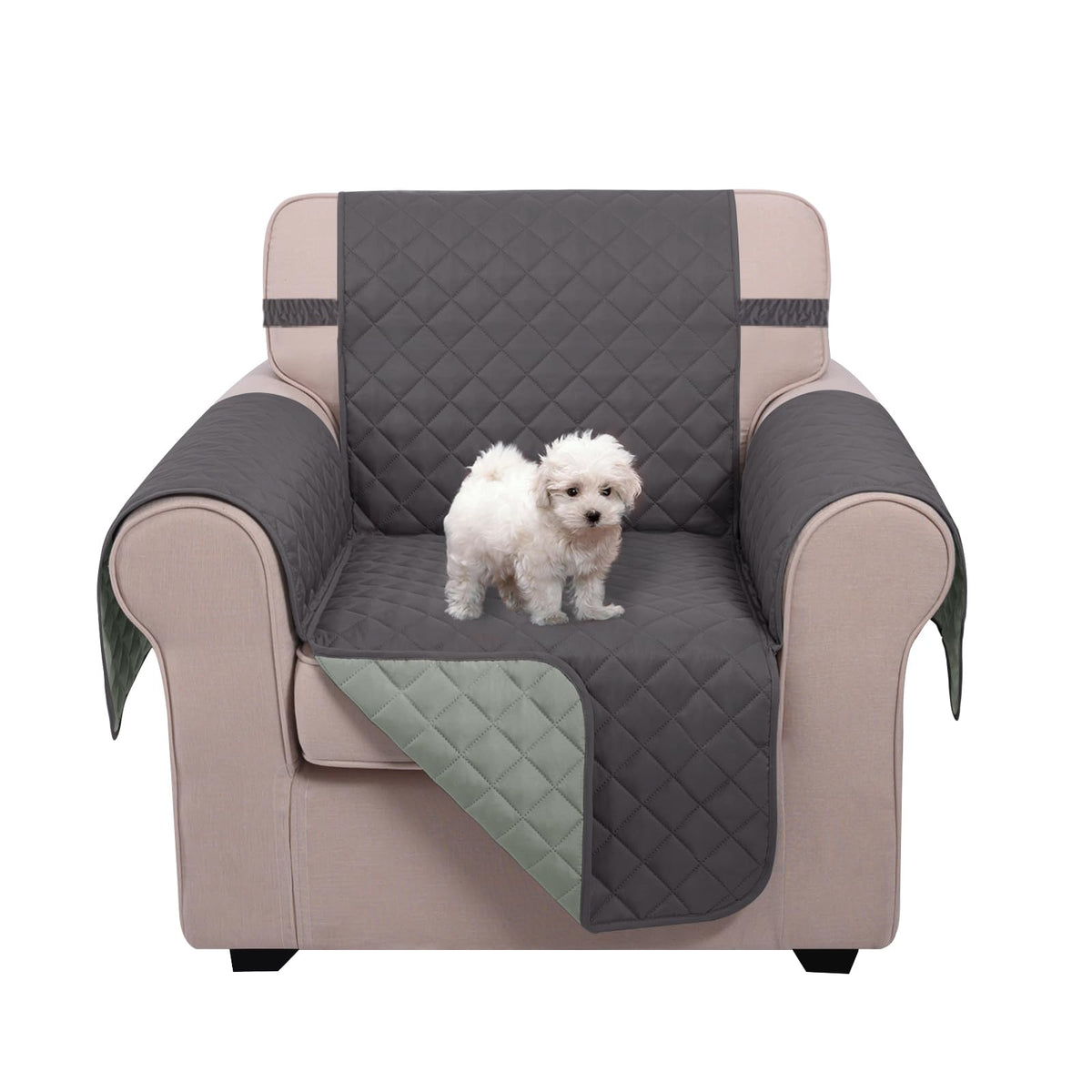 U-NICE HOME Reversible Sofa Cover Couch Cover for Dogs, Coffee/Beige