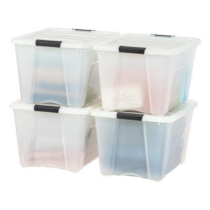 IRIS USA 4-Pack 55 Quart Clip Box with Latching Lid