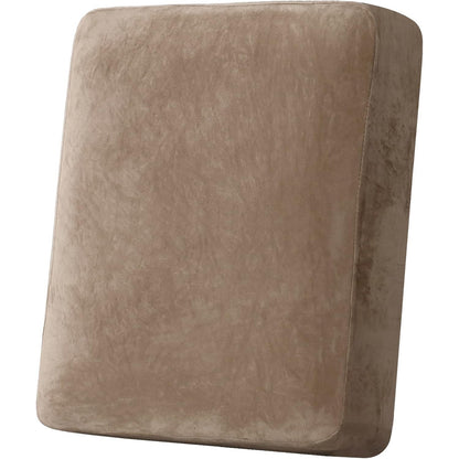 H.VERSAILTEX Velvet Stretch Couch Cushion Cover Plush Cushion Slipcover for Chair Loveseat Sofa Cushion Furniture Protector Seat Cushion Sofa Cover (2 Piece Large Sofa Cushion Covers, Ivory)