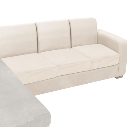 NAISI Sectional Couch Cover 4 Pieces Velvet Separate Couch Cushion Covers L Shape Soft Stretch Sofa Slipcovers with 2pcs Pillowcases for Left/Right Chaise Sectional Couch(3 Seater+1 Chaise,Dark Grey)