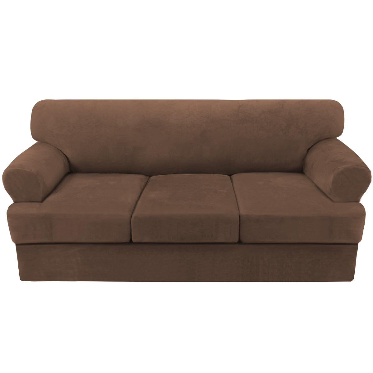 H.VERSAILTEX Sofa Cover 4 Piece T Cushion Sofa Slipcovers Couch Cover Furniture Protector Stretch T Cushion Sofa Covers for 3 Cushion Couch with 3 Individual T Cushion Covers, Ivory