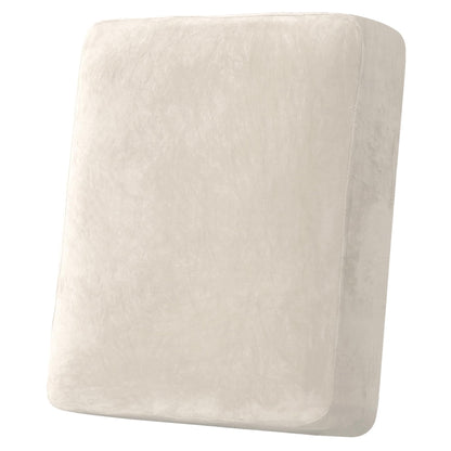 H.VERSAILTEX Velvet Stretch Couch Cushion Cover Plush Cushion Slipcover for Chair Loveseat Sofa Cushion Furniture Protector Seat Cushion Sofa Cover (3 Piece Sofa Cushion Covers, Ivory)