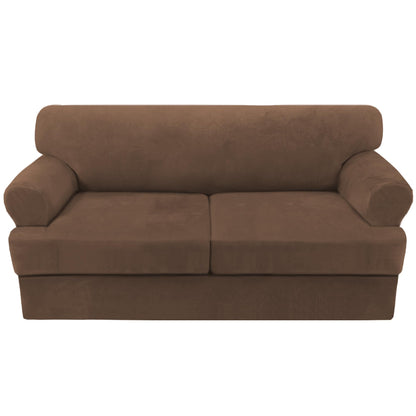 H.VERSAILTEX Sofa Cover 4 Piece T Cushion Sofa Slipcovers Couch Cover Furniture Protector Stretch T Cushion Sofa Covers for 3 Cushion Couch with 3 Individual T Cushion Covers, Ivory