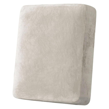 H.VERSAILTEX Velvet Stretch Couch Cushion Cover Plush Cushion Slipcover for Chair Loveseat Sofa Cushion Furniture Protector Seat Cushion Sofa Cover (2 Piece Large Sofa Cushion Covers, Ivory)
