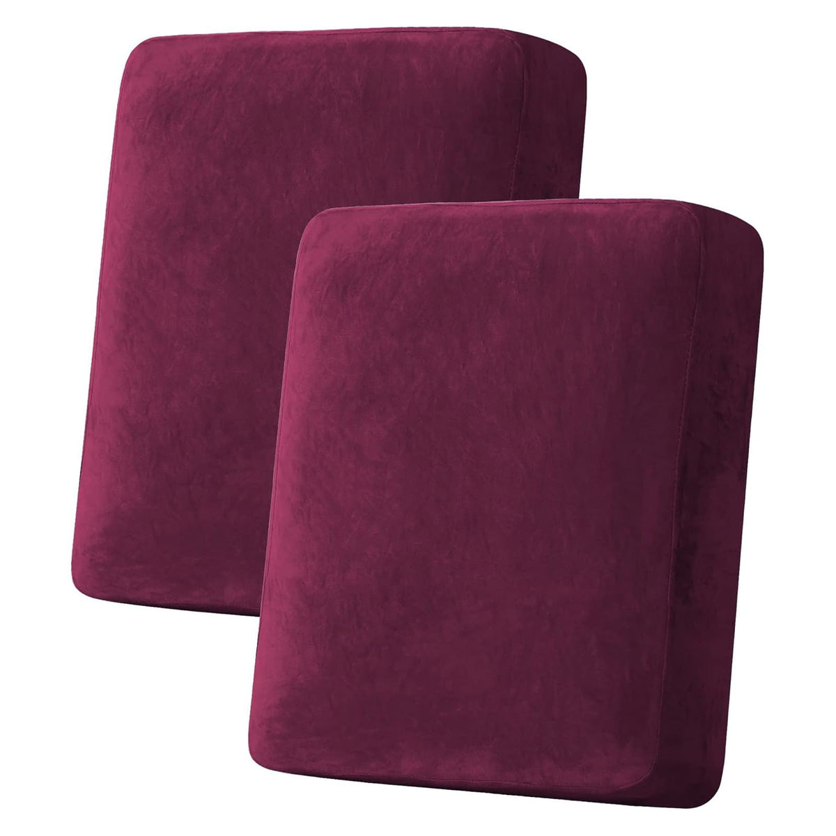 H.VERSAILTEX Velvet Stretch Couch Cushion Cover Plush Cushion Slipcover for Chair Loveseat Sofa Cushion Furniture Protector Seat Cushion Sofa Cover (3 Piece Sofa Cushion Covers, Ivory)