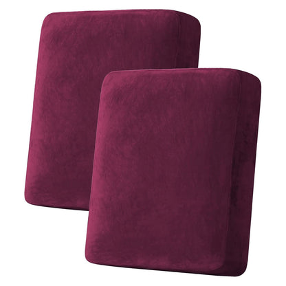H.VERSAILTEX Velvet Stretch Couch Cushion Cover Plush Cushion Slipcover for Chair Loveseat Sofa Cushion Furniture Protector Seat Cushion Sofa Cover (3 Piece Sofa Cushion Covers, Ivory)