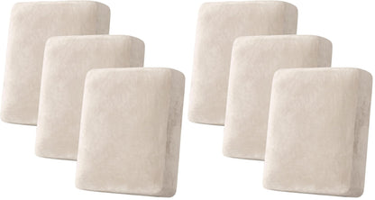 H.VERSAILTEX Velvet Stretch Couch Cushion Cover Plush Cushion Slipcover for Chair Loveseat Sofa Cushion Furniture Protector Seat Cushion Sofa Cover (2 Piece Large Sofa Cushion Covers, Ivory)