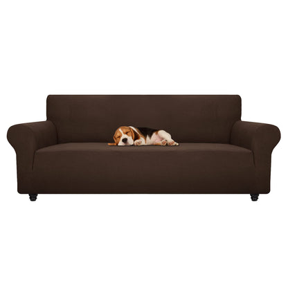 ZNSAYOTX Super Stretch Couch Cover (72"-92") Universal Sofa Covers with Elastic Bottom, Dog Cat Pets Friendly Washable Furniture Protector Fitted Sofa Slipcovers Stay in Place (Dark Grey, Sofa)