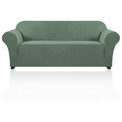 PrinceDeco Stretch Sofa Cover Slipcover Couch Covers for 3 Cushion Couch Furniture Protector Sofa Covers with Non Slip Elastic Bottom Dogs Pet Friendly Fitted (Sofa, Ivory)