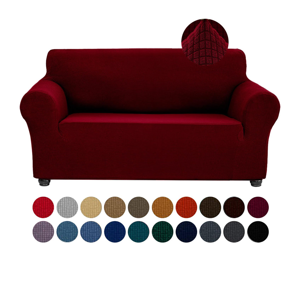 Joccun Stretch Couch Cover Slipcovers, 1-Piece Sofa Covers for 3 Cushion Couch Spandex Jacquard Washable Furniture Protector Cover for Living Room,Kids,Pets(Sofa,Black)