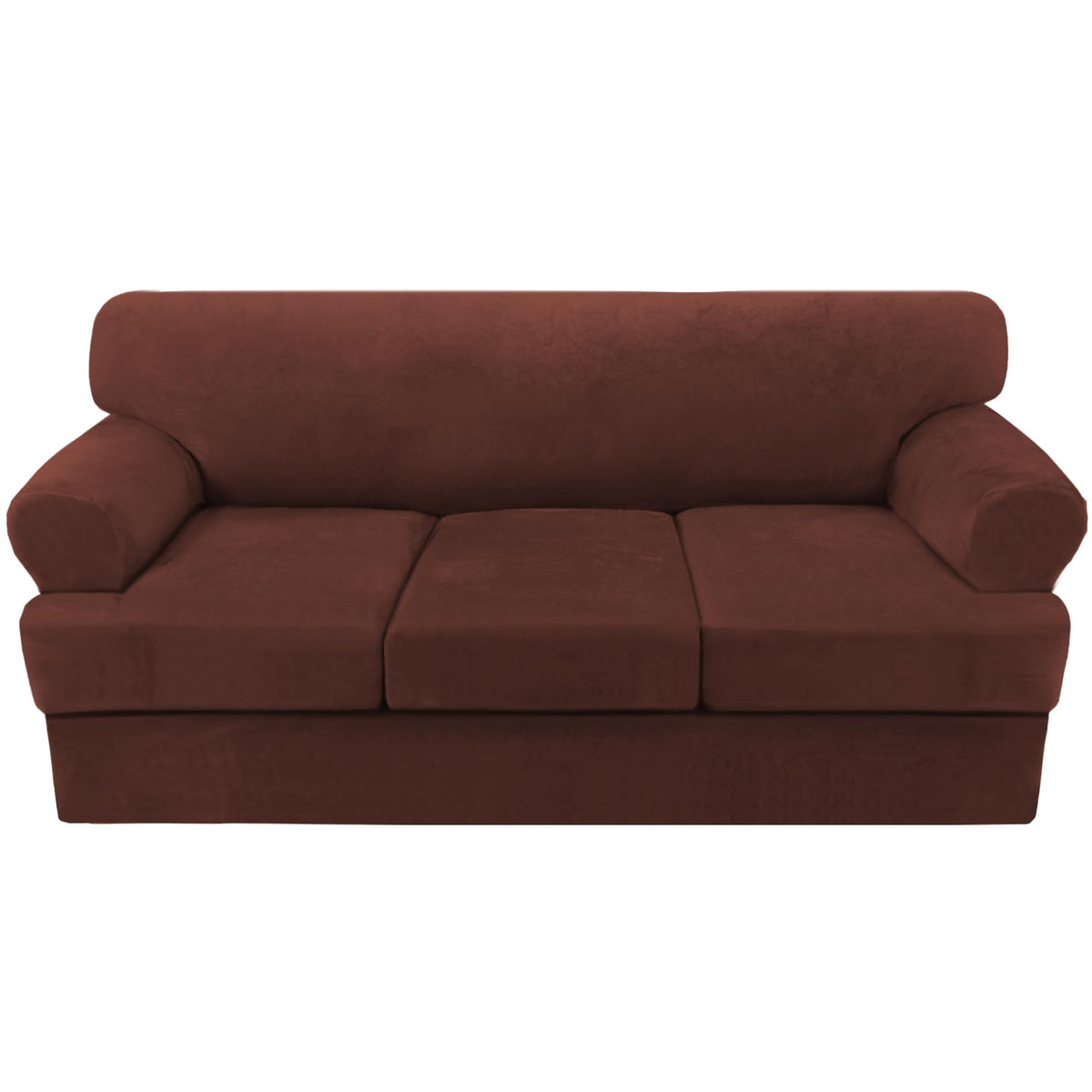 H.VERSAILTEX Sofa Cover 4 Piece T Cushion Sofa Slipcovers Couch Cover Furniture Protector Stretch T Cushion Sofa Covers for 3 Cushion Couch with 3 Individual T Cushion Covers, Ivory
