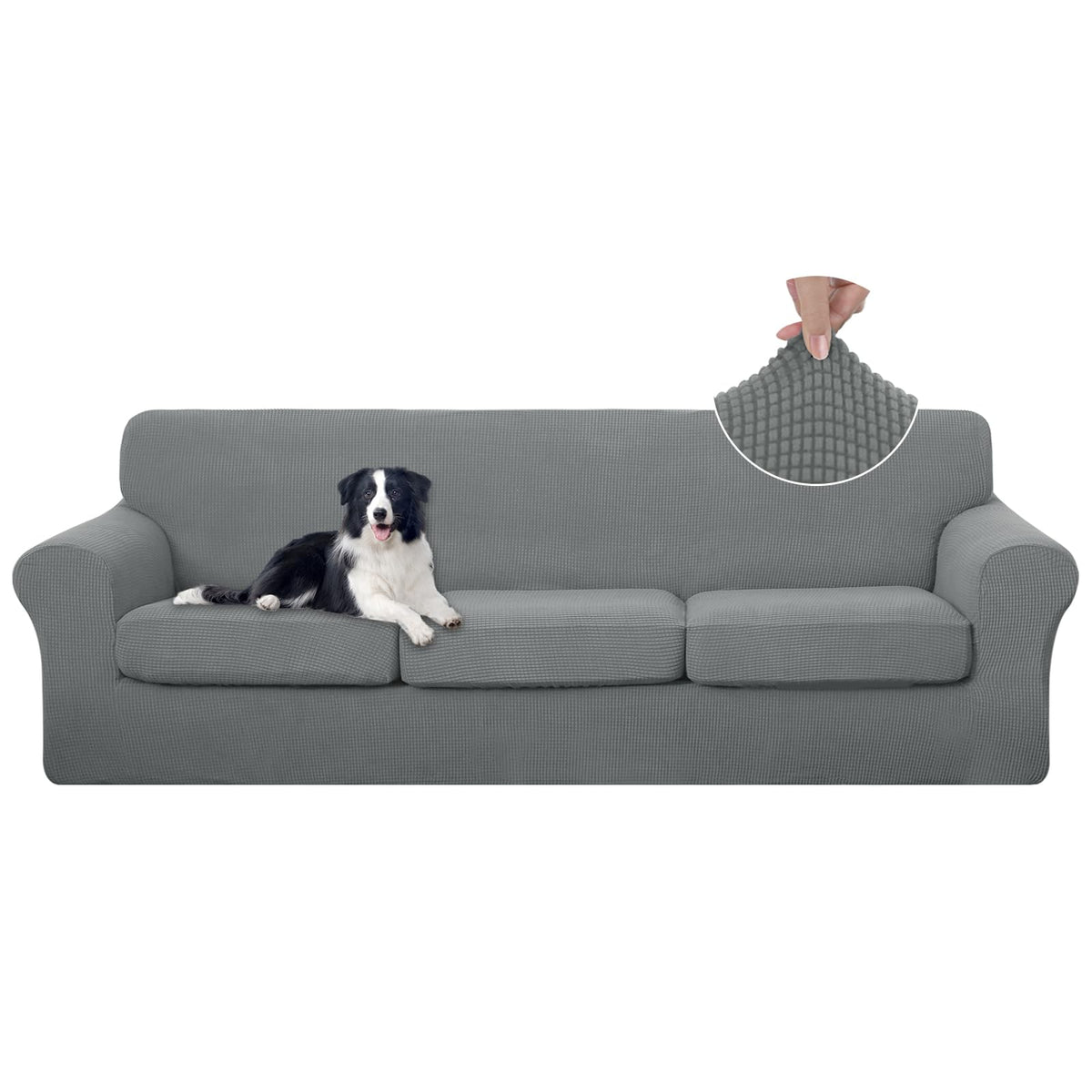 U-NICE HOME 4 Pieces Stretch Couch Cover Sofa Slipcover, Beige
