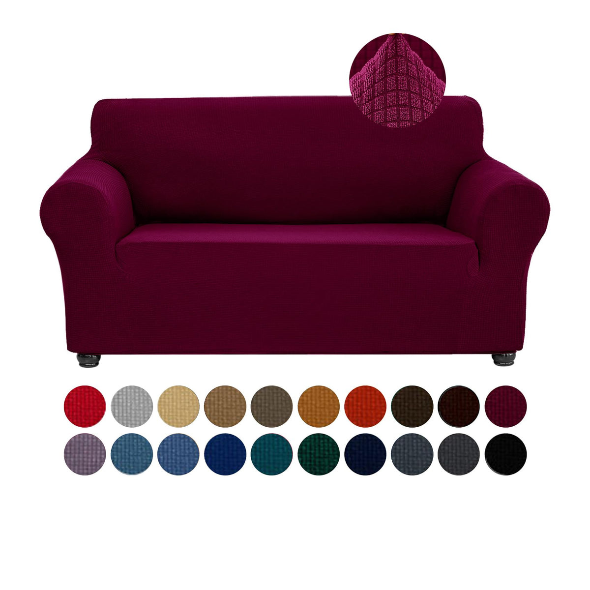 Joccun Stretch Couch Cover Slipcovers, 1-Piece Sofa Covers for 3 Cushion Couch Spandex Jacquard Washable Furniture Protector Cover for Living Room,Kids,Pets(Sofa,Black)