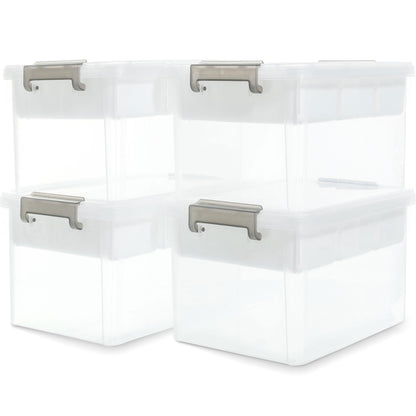 Citylife 17QT Clear Craft Organizers and Storage Box with Removable Tray