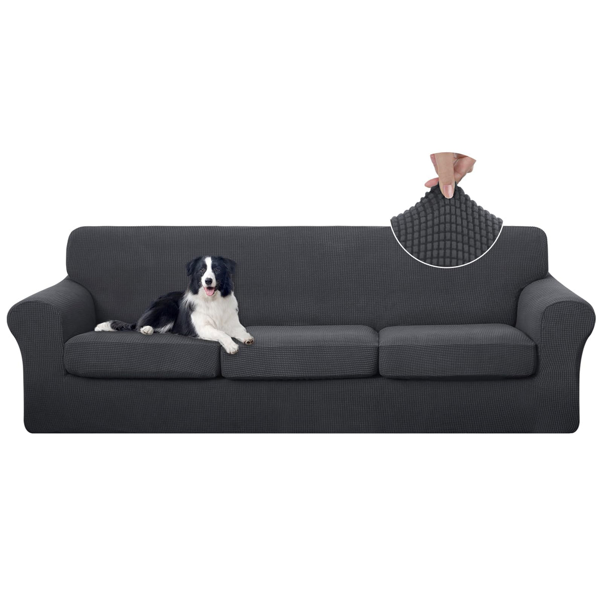 U-NICE HOME 4 Pieces Stretch Couch Cover Sofa Slipcover, Beige