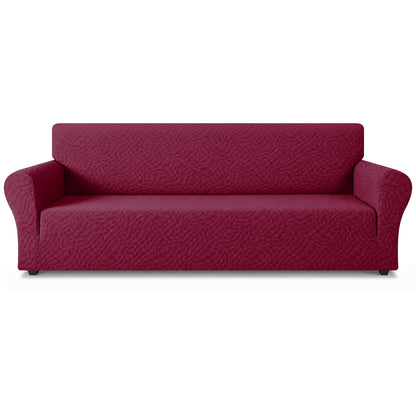 ZNSAYOTX 1 Piece Jacquard Couch Covers for 3 Cushion Couch Living Room High Stretch Sofa Cover Pets Dogs Friendly Anti Slip Thickened Slipcovers Furniture Protector (Sofa, Light Grey)