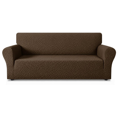 ZNSAYOTX 1 Piece Jacquard Couch Covers for 3 Cushion Couch Living Room High Stretch Sofa Cover Pets Dogs Friendly Anti Slip Thickened Slipcovers Furniture Protector (Sofa, Light Grey)