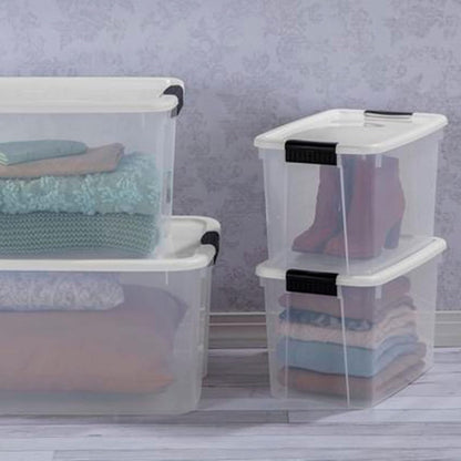 Sterilite Ultra Latch Box with Lids for Home and Office, 30 Quart, 6-Pack