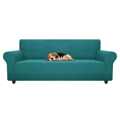 ZNSAYOTX Super Stretch Couch Cover (72"-92") Universal Sofa Covers with Elastic Bottom, Dog Cat Pets Friendly Washable Furniture Protector Fitted Sofa Slipcovers Stay in Place (Dark Grey, Sofa)