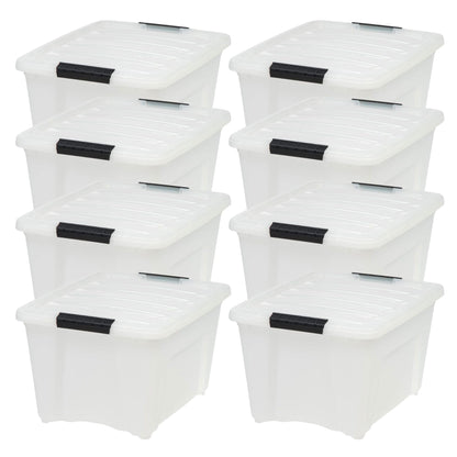 IRIS USA 4-Pack 32 Quart Storage Bins with Lids, Clear