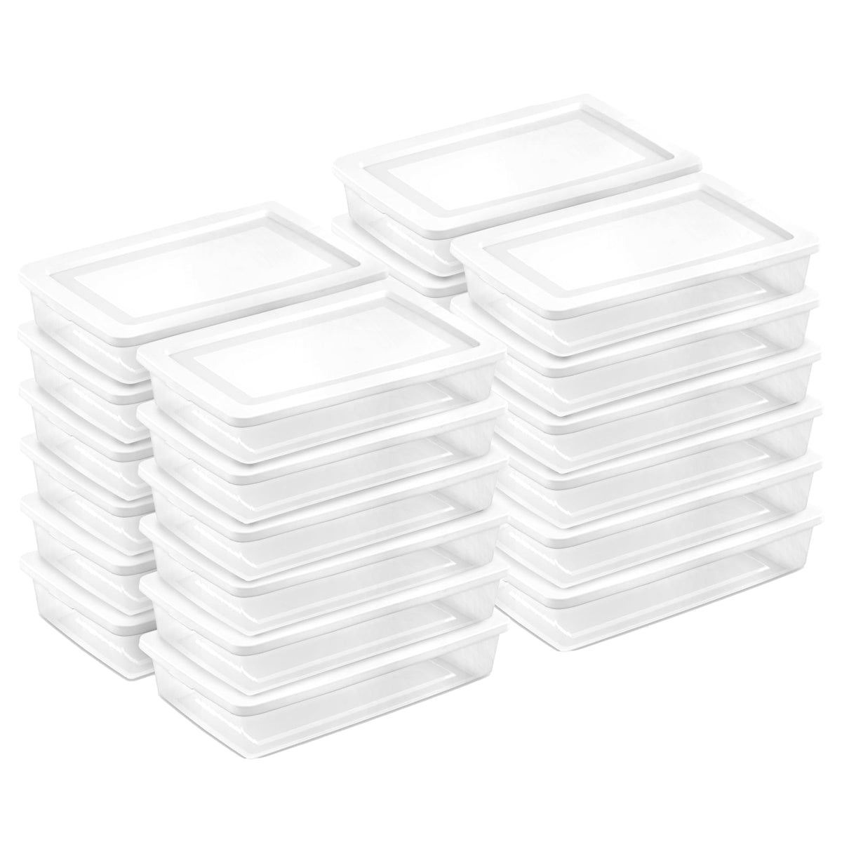 Sterilite Storage Box Stackable Tote, White, 12 Quart, 12 Pack
