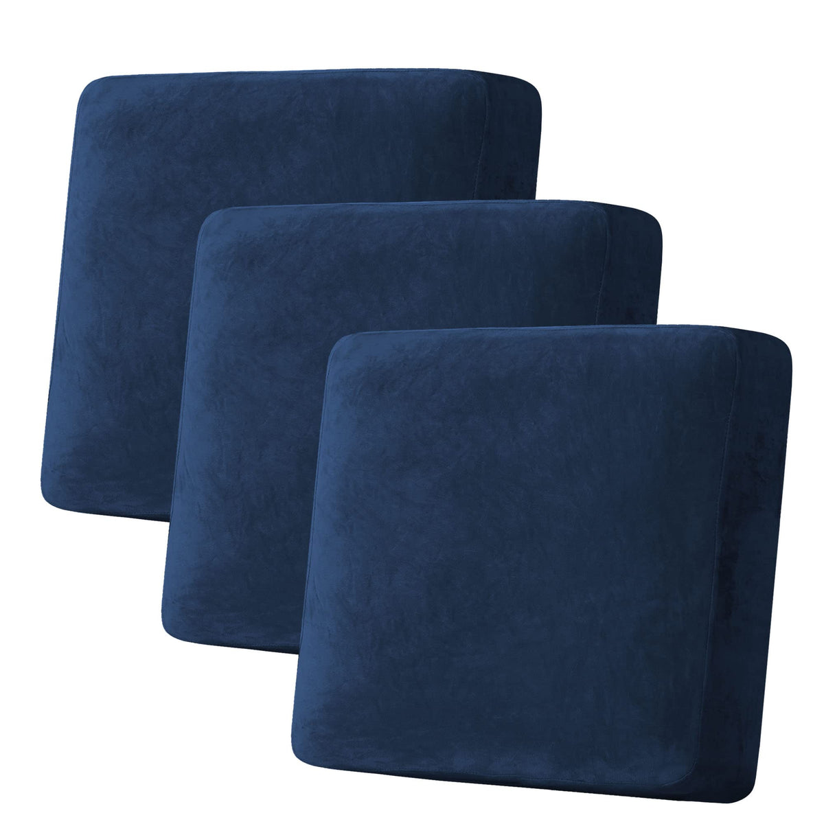 H.VERSAILTEX Velvet Stretch Couch Cushion Cover Plush Cushion Slipcover for Chair Loveseat Sofa Cushion Furniture Protector Seat Cushion Sofa Cover (2 Piece Large Sofa Cushion Covers, Ivory)