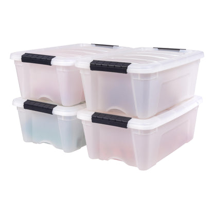 IRIS USA 4-Pack 55 Quart Clip Box with Latching Lid