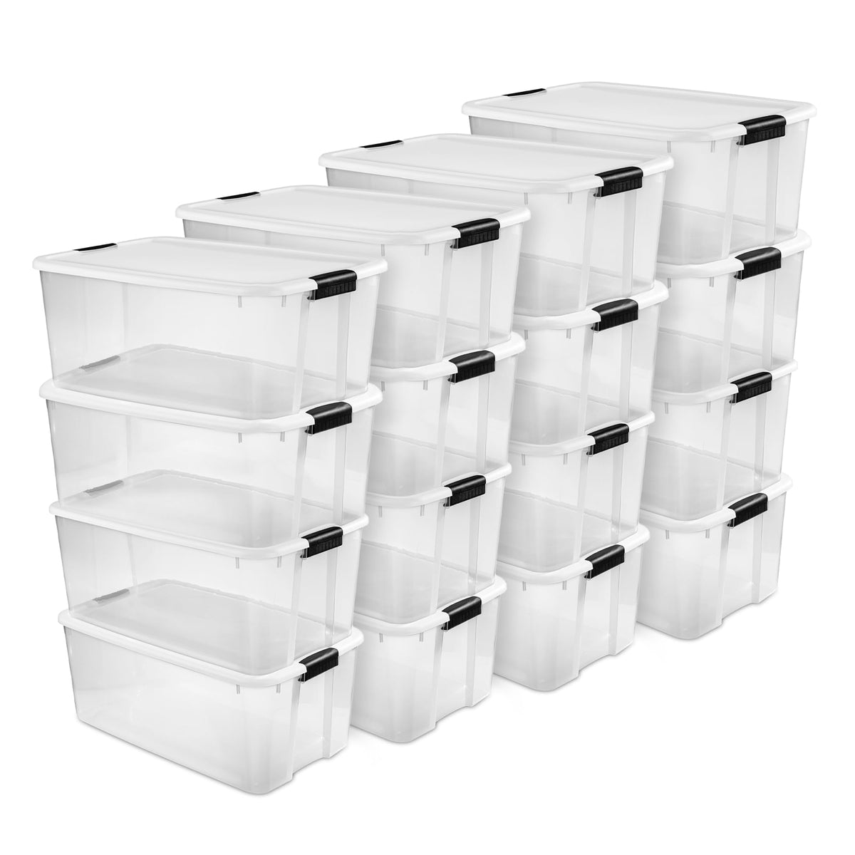 Sterilite Ultra Latch Box with Lids for Home and Office, 30 Quart, 6-Pack