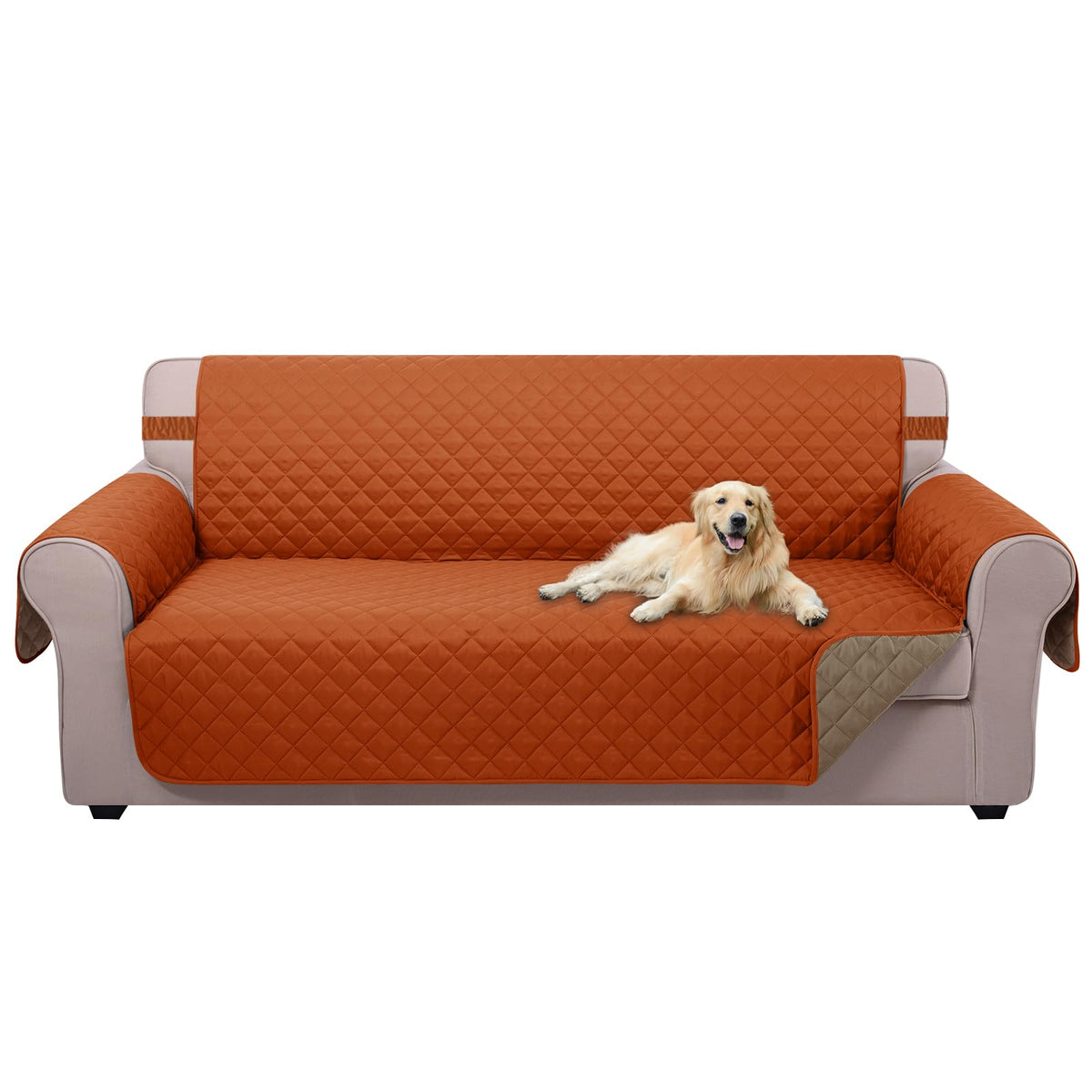 U-NICE HOME Reversible Sofa Cover Couch Cover for Dogs, Coffee/Beige