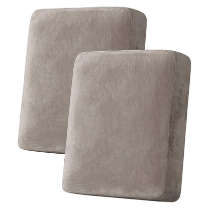 H.VERSAILTEX Velvet Stretch Couch Cushion Cover Plush Cushion Slipcover for Chair Loveseat Sofa Cushion Furniture Protector Seat Cushion Sofa Cover (3 Piece Sofa Cushion Covers, Ivory)